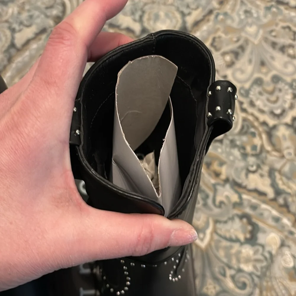 Studded Black Ankle Boots - Picture 7 of 8